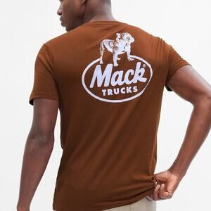 5/$65     Gap Men's Brown T-Shirt Sz M Mack Trucks Logo